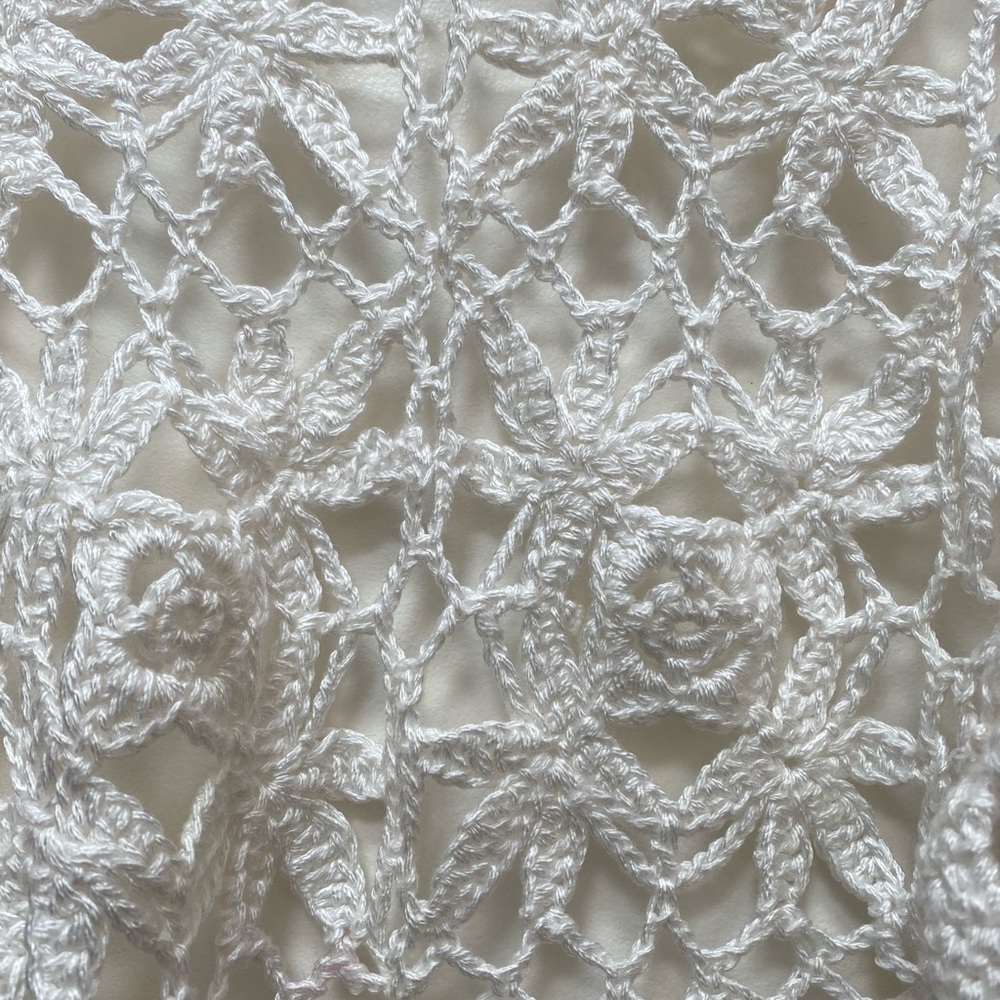 Vintage crochet crop cardigan with front tie - Picture 3 of 5